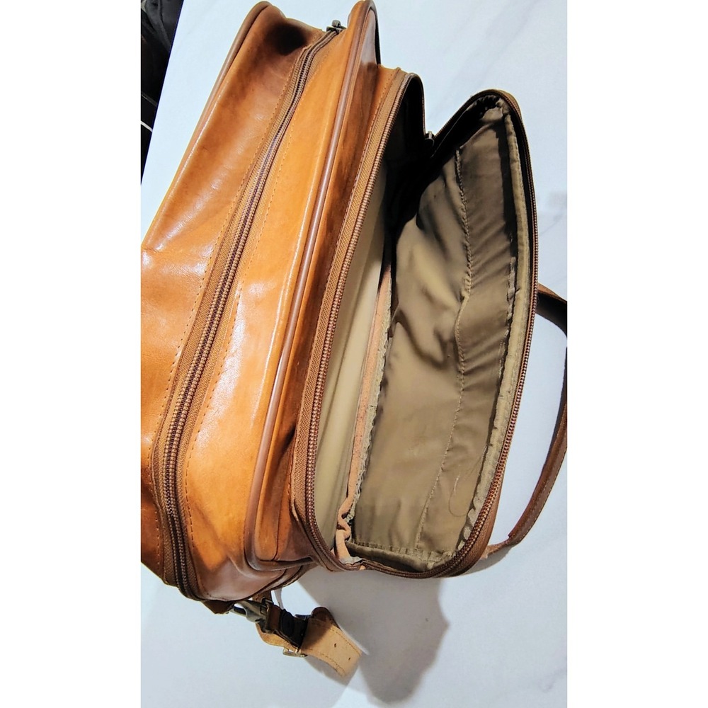 Vtg Leather Briefcase Hartmann Luggage Shoulder Carry On Bag Shoulder Strap+ Key - Picture 13 of 15
